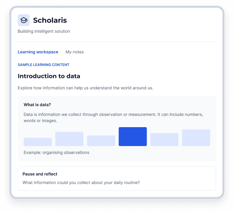 Scholaris AI education platform interface